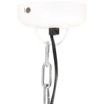 Vidaxl lampe suspendue industrielle blanc fer et bois solide 46 cm e27