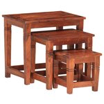 vidaXL Tables gigognes 3 Pièces Bois d'acacia massif