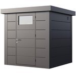 Abri de jardin moderne en acier porte simple 4 3 m² eleganto 2121