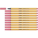 Stylo-Feutre POINT 88 Pointe Fine 0,4 mm Rouge FLUO x 10 STABILO