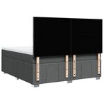 vidaXL Sommier à lattes de lit avec matelas Gris foncé 200x200cm Tissu