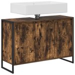 vidaXL Cabinet de salle de bain avec porte Chêne Fumé 90 x 30 x 60 cm