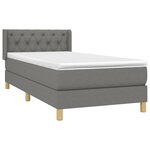 vidaXL Sommier à lattes de lit avec matelas Gris foncé 80x200 cm Tissu