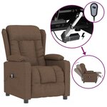 vidaXL Fauteuil inclinable électrique Marron Tissu