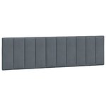 vidaXL Coussin de tête de lit Hanko gris foncé 183 cm velours