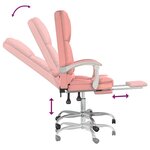 vidaXL Fauteuil de massage inclinable de bureau Rose Similicuir