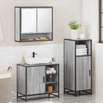 vidaXL Ensemble de meubles de salle de bain 3 Pièces Sonoma gris