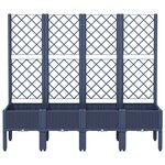 vidaXL Jardinière avec treillis bleu gris 160x40x142 cm PP