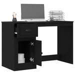 vidaXL Bureau avec porte Chêne noir 50 x 115 x 75 cm Bois d'ingénierie