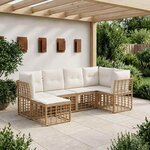 vidaXL Ensemble de canapés d'extérieur Naturel Polyester