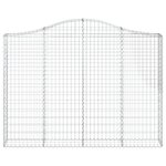 vidaXL Paniers à gabions arqués 8 Pièces 200x30x140/160 cm Fer galvanisé