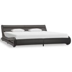 vidaXL Cadre de lit avec LED Gris Similicuir 180 x 200 cm