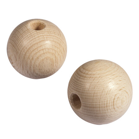 Boules en bois ø 40 mm - percées 8 mm - 2 pièces