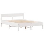 vidaXL Cadre de lit sans matelas blanc 135x190 cm bois de pin massif