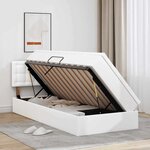 vidaXL Lit avec rangement et matelas Blanc pur 100 x 200 cm