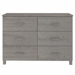 vidaXL Buffet HAMAR Gris clair 113x40x80 cm Bois massif de pin