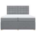 vidaXL Sommier à lattes de lit avec matelas Gris clair 200x200cm Tissu