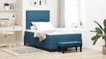 vidaXL Lit à Ressorts avec Matelas & Banc Bleu Marine 120x190 cm Velours
