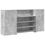 vidaXL Bureau de réception gris béton 200x50x103 5cm bois d'ingénierie