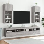 vidaXL Meuble TV avec lumières LED sonoma gris 40 5x30x90 cm