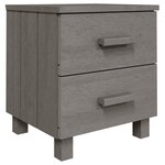 vidaXL Tables de chevet HAMAR 2Pièces Gris clair 40x35x44 5cm Bois massif