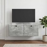 vidaXL Meuble TV mural 78 5 x 31 x 30 cm Gris béton Bois d'ingénierie