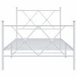 vidaXL Cadre de lit métal sans matelas avec pied de lit blanc 90x200cm