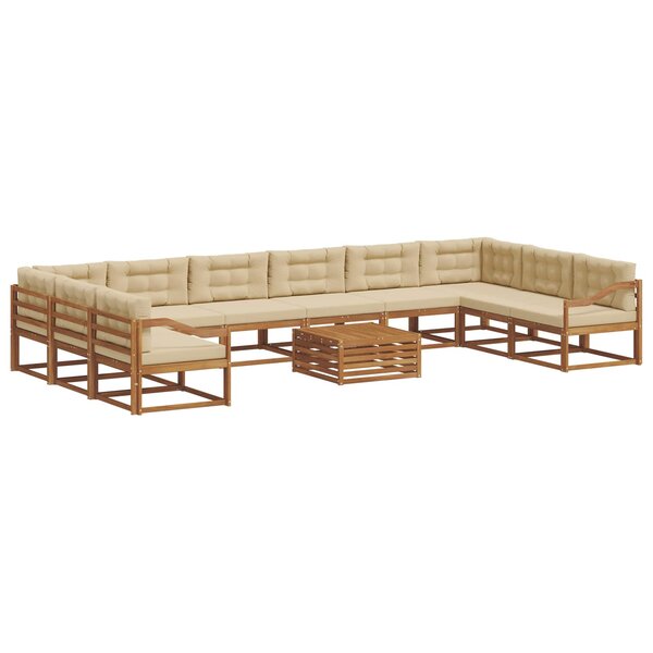 vidaXL Ensemble de canapés d'extérieur 11 Pièces Naturel et Beige
