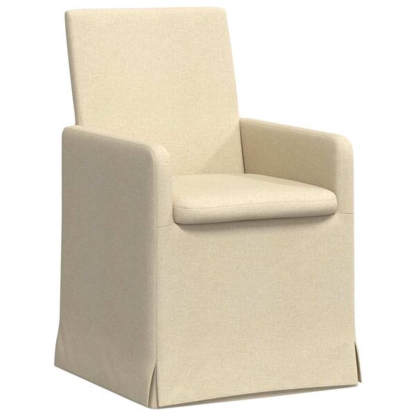 vidaXL Chaises de salle à manger 2 pc Tissu Crème 57 x 68 x 94 cm
