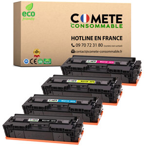 207X - Pack de 4 Toners compatibles HP 207X W2210X W2211X W2212X W2213X Noir Cyan Magenta Jaune - Marque française