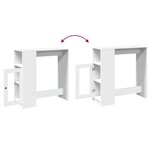 vidaXL Table de bar avec étagères blanc bois d'ingénierie