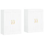 vidaXL Armoires murales 2 Pièces blanc bois d'ingénierie