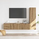 vidaXL Meubles TV muraux 3 Pièces chêne artisanal bois d'ingénierie