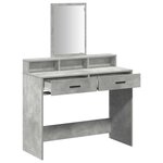 vidaXL Table de Toilette avec tiroir Gris béton 100 x 41 x 140 cm