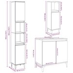 vidaXL Ensemble de meubles de salle de bain 3 Pièces gris béton