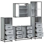 vidaXL Ensemble de meubles de salle de bain 4 Pièces sonoma gris