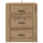 vidaXL Cabinet de chevet avec tiroir chêne artisanal 50 x 36 x 60 cm
