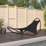 vidaXL Chaise longue à bascule avec roues Acier et textilène Noir