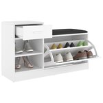vidaXL Banc à chaussures Blanc 94 5x31x57 cm Bois d'ingénierie