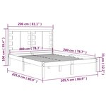 vidaXL Cadre de lit sans matelas noir 200x200 cm bois massif de pin