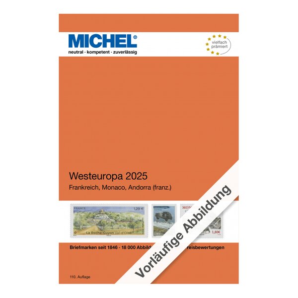 Catalogue de cotation Michel timbres d'Europe de l'Ouest édition 2025.