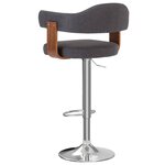 vidaXL Tabourets de bar lot de 2 gris foncé bois courbé et tissu