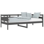 vidaXL Lit de jour sans matelas gris bois de pin massif 90x200 cm
