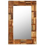 vidaXL Miroir mural Bois de récupération massif 60 x 90 cm