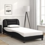 vidaXL Cadre de lit avec lumière LED noir 90x190 cm similicuir