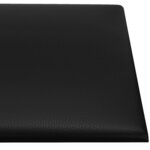 vidaXL Panneaux muraux 12 Pièces Noir 90x15 cm Similicuir 1 62 m²