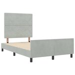 vidaXL Cadre de lit avec tête de lit Gris clair 120 x 190 cm Velours