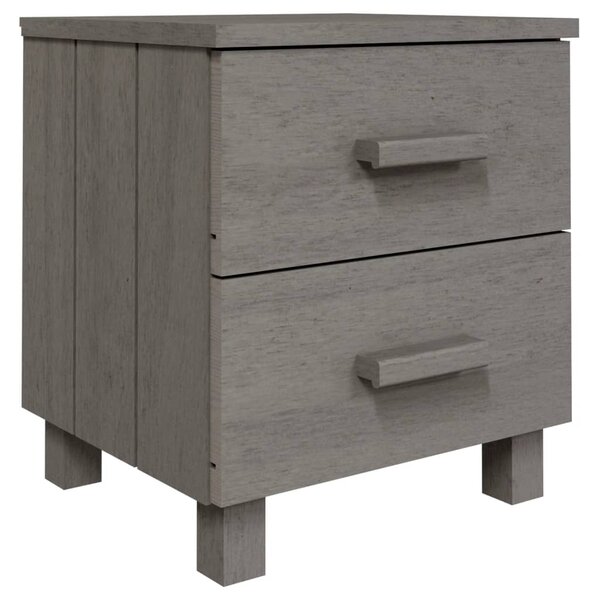vidaXL Table de chevet HAMAR Gris clair 40x35x44 5 cm Bois pin massif
