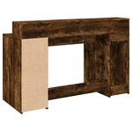 vidaXL Bureau et lumières LED chêne fumé 140x55x91cm bois d'ingénierie