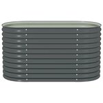 vidaXL Lit surélevé de jardin 160x80x81 cm Acier galvanisé Gris
